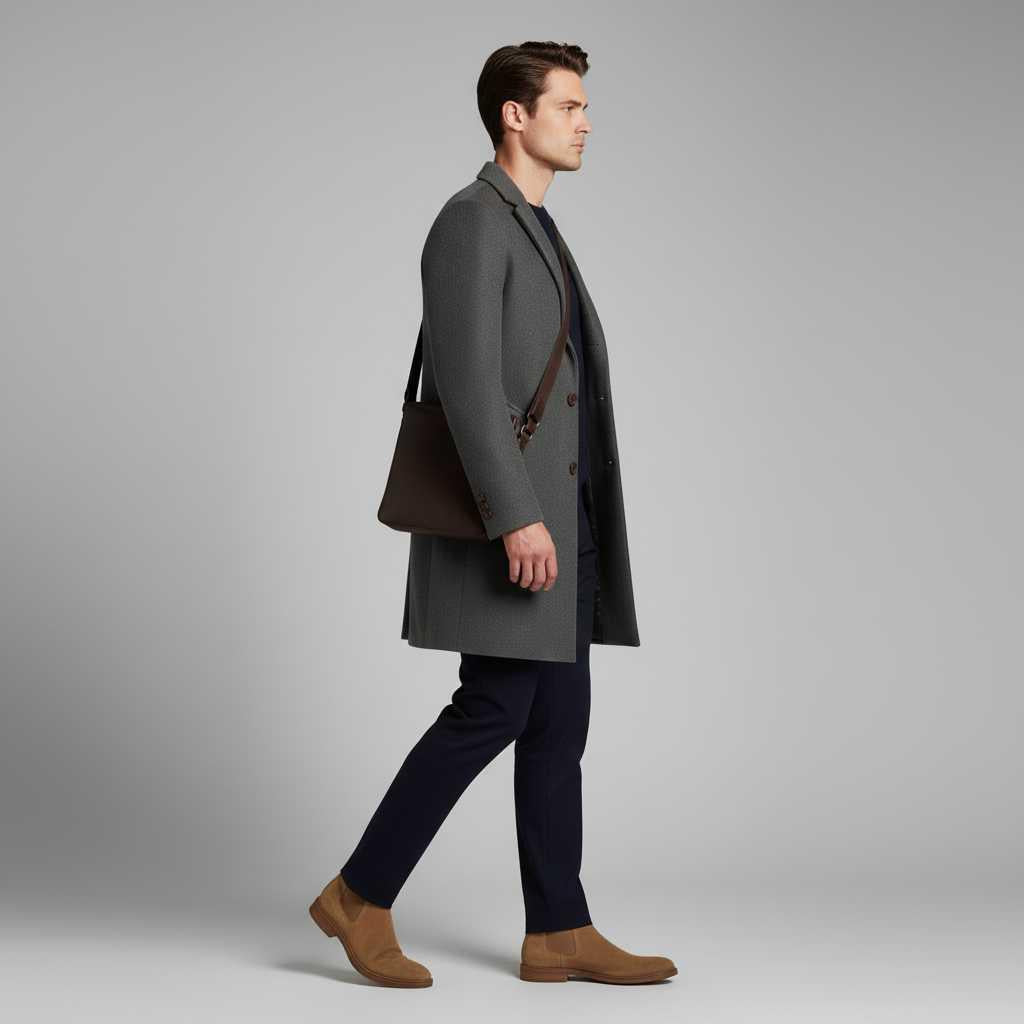 Men's Notched Lapel Overcoat | Men's Winter Coat