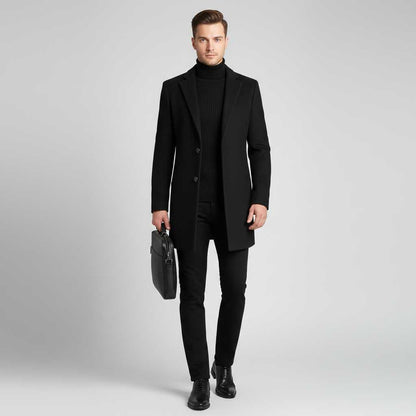 Men's Notched Lapel Overcoat | Men's Winter Coat
