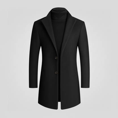 Men's Notched Lapel Overcoat | Men's Winter Coat 0