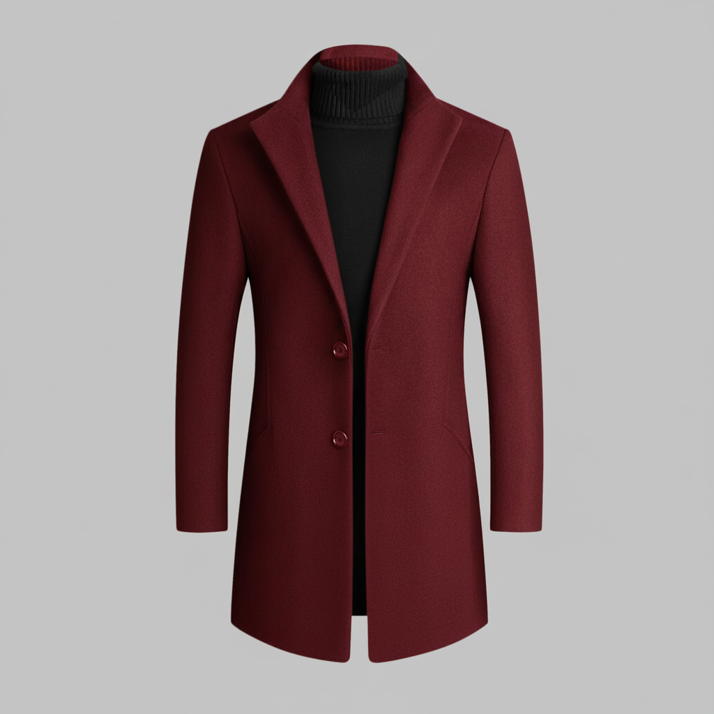 Men's Notched Lapel Overcoat | Men's Winter Coat 7
