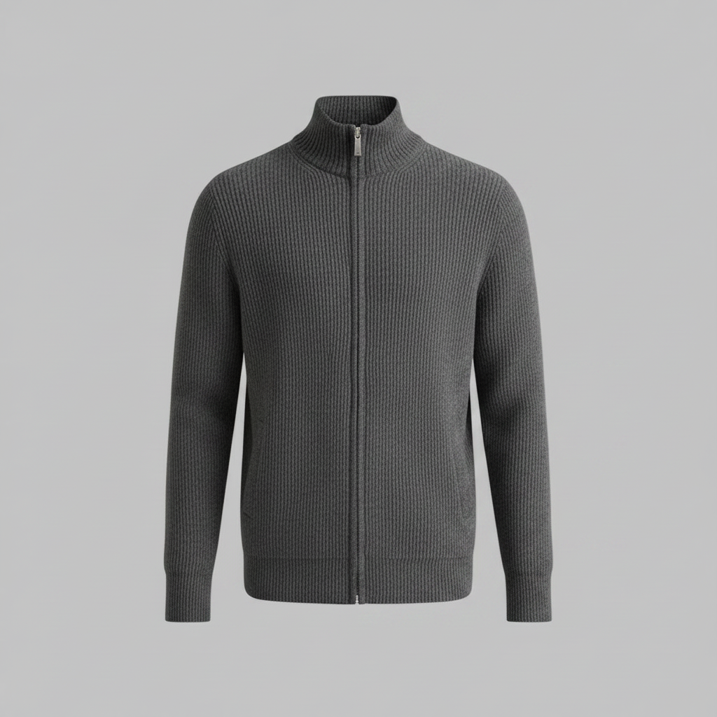 Men's Slim Fit Zip Cardigan | Ribbed Knit Cardigan Sweater 6