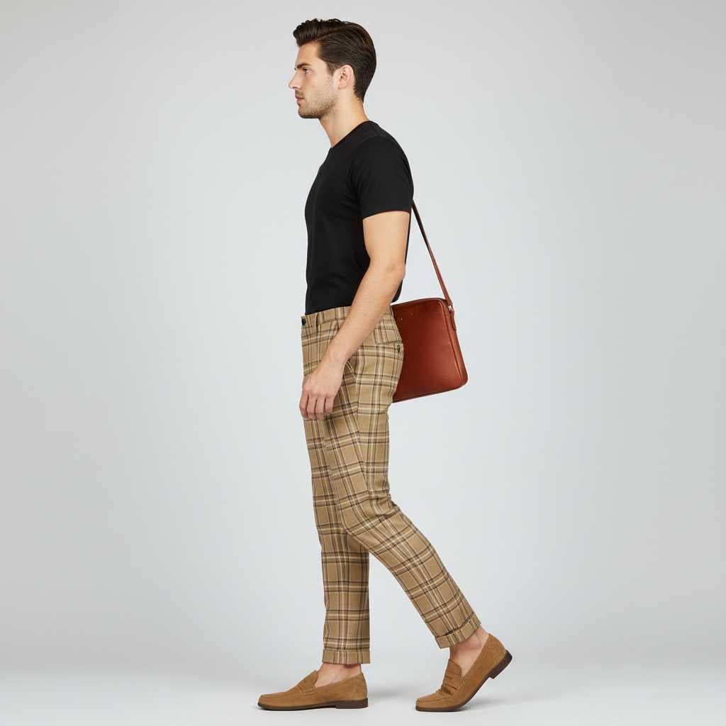 Sasha Checked Chino Pants | Men's Casual Wear
