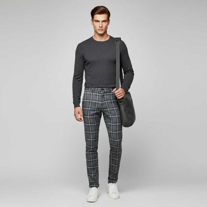 Sasha Checked Chino Pants | Men's Casual Wear